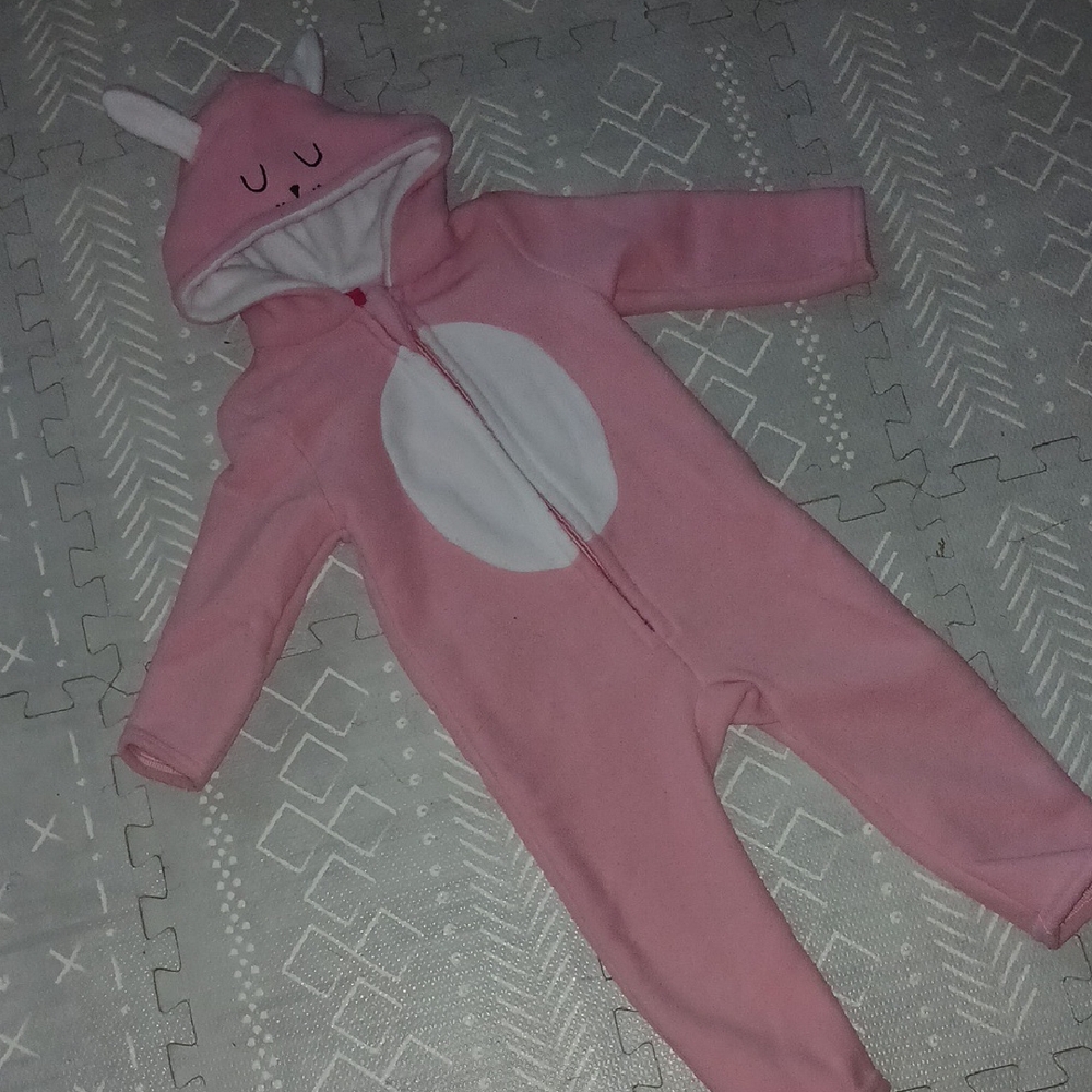 Cozy Pink Bunny Kids One Piece
